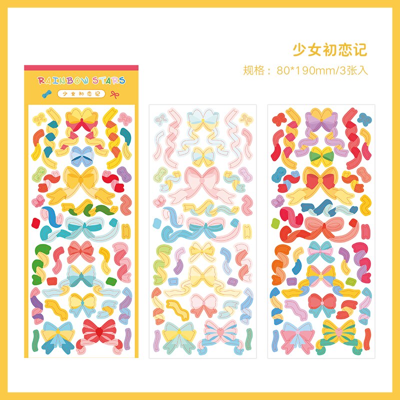 Set 3 Tờ Giấy Dán Trang Trí Dễ Thương