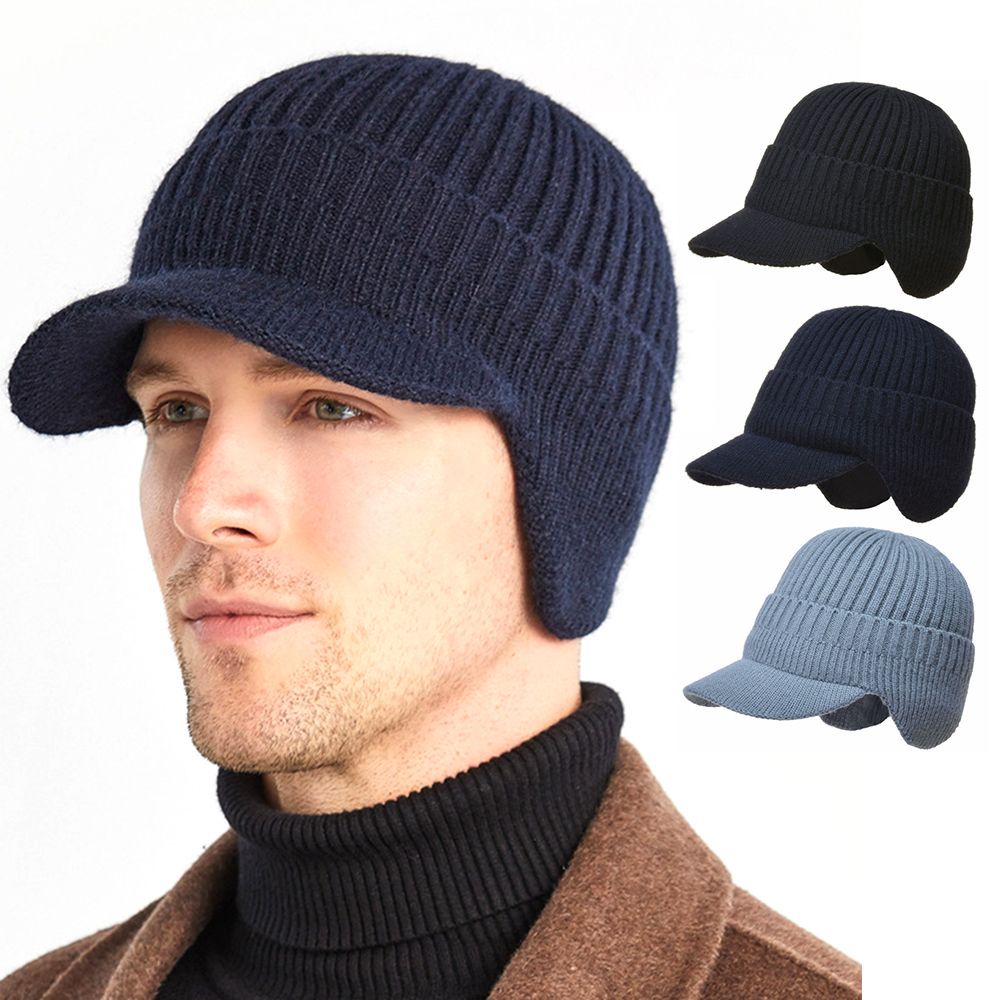 Mũ beanie Trùm Tai Dày Dặn Giữ Ấm Mùa Đông Nhiều Màu Sắc Cho Nam