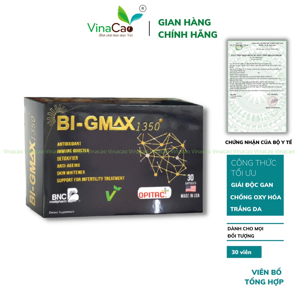 Viên uống Bi Gmax 1350 nhập khẩu Mỹ - Tăng cường chức năng gan, chống lão hóa - Vina Cao
