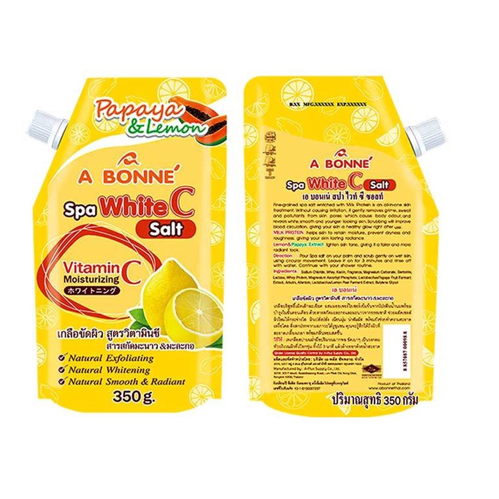 Muối tắm sữa bò trắng da và tẩy da chết  A Bonne' Spa Vitamin C 350g