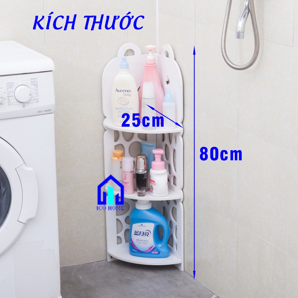 Kệ góc tường đa năng 3 tầng SIÊU CHẮC để đồ nhà tắm nhà bếp cao cấp siêu tiện lợi, hình Gấu - ICO HOME