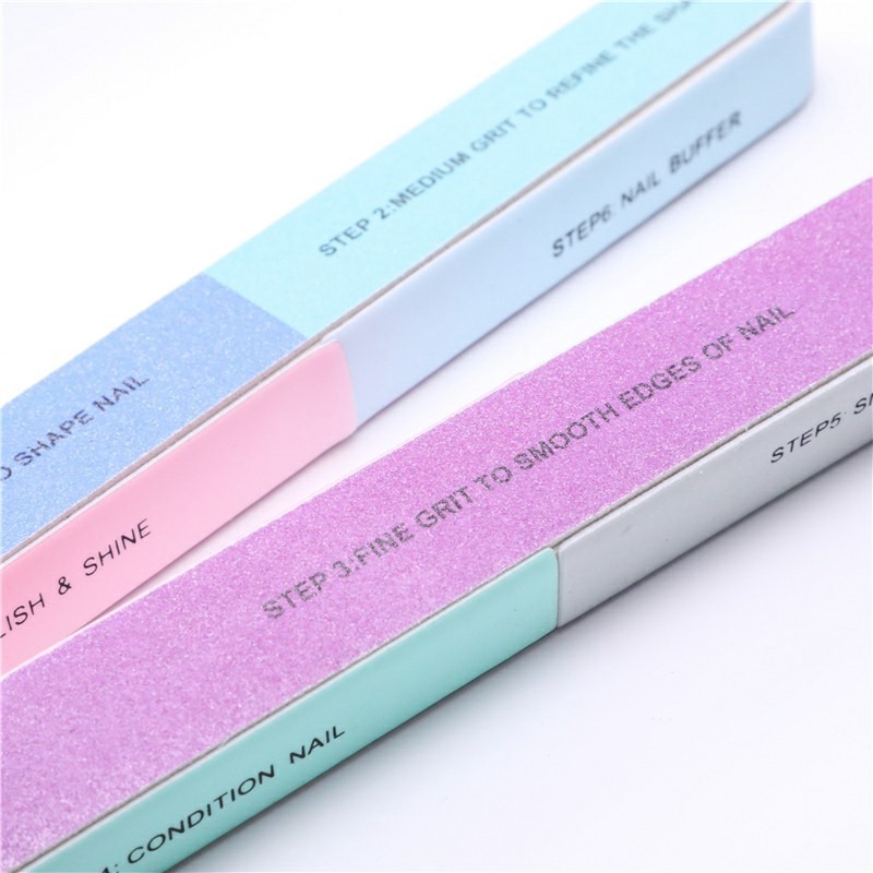 Cây dũa móng sáu mặt in hai mặt dùng để đánh bóng móng tiện dụng