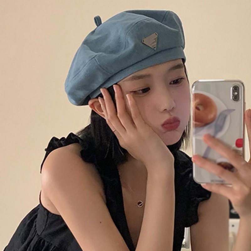 Mũ Beret Denim Mỏng Phong Cách Hàn Quốc Cho Nữ