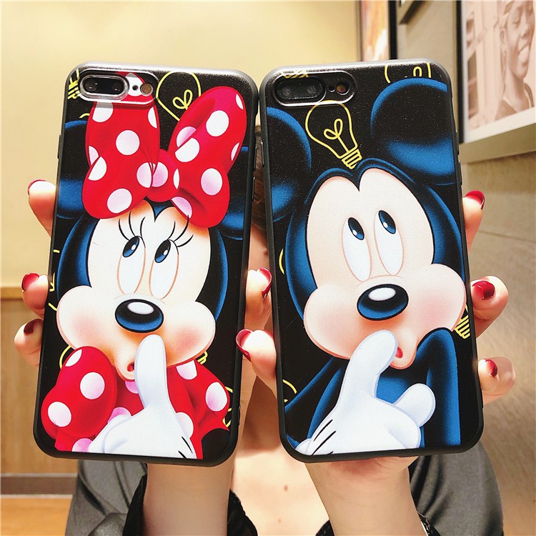 iPhone SE 2020 6S 6 6S+ 6plus 7plus 7+ 8 Plus X xs xr xsmax 11 Pro Max 3D painted Korean cartoon Mickey Mouse phone case