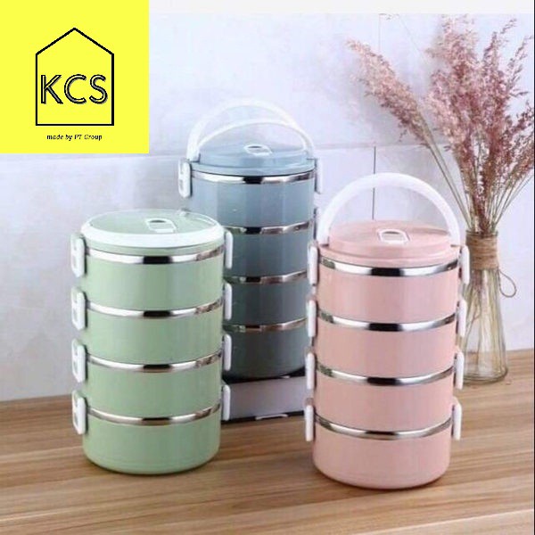 HỘP ĐỰNG CƠM LÚA MẠCH GIỮ NHIỆT, RUỘT INOX 4 TẦNG | BigBuy360 - bigbuy360.vn