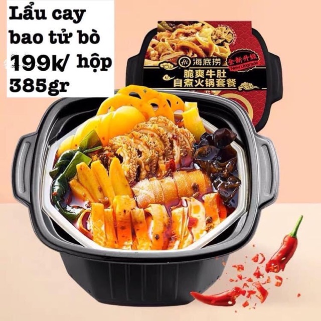 Lẩu tự sôi bao tử bò Hadilao