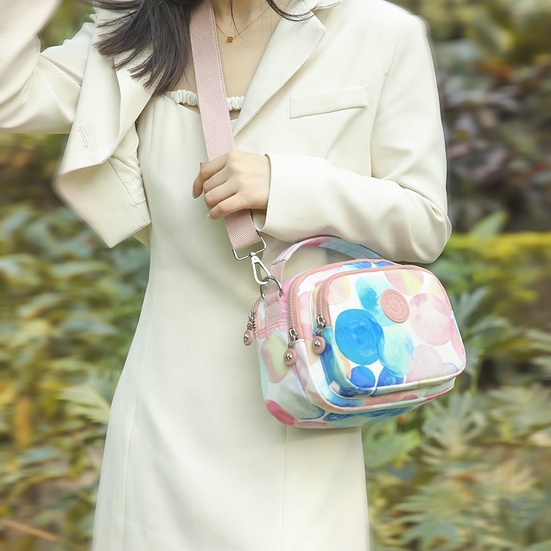 Túi Đeo Một Bên Vai Nhiều Ngăn Màu Sắc Có Khóa Kéo Dành Cho Nữ