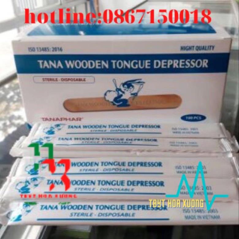 Đè lưỡi gỗ Tanaphar Hộp 100 que từ gỗ cây Bồ đề.