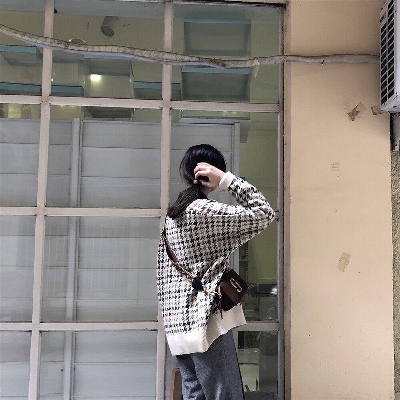 Áo len cadigan kẻ sọc phong cách Retro CDG001