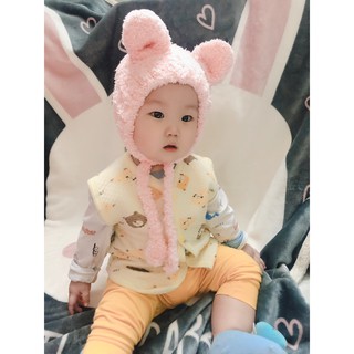 Mũ Lông Cừu Tai Gấu Cho Bé