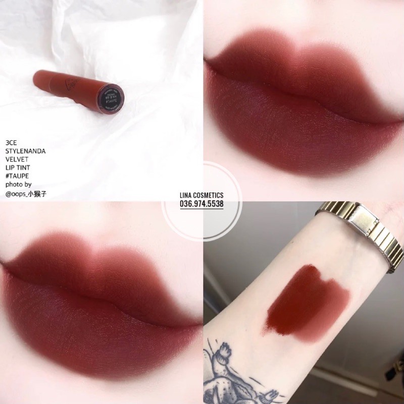 Son Kem Lì 3CE Velvet Lip Tint màu Bitter Hour Definition Taupe Mới Nhất | BigBuy360 - bigbuy360.vn