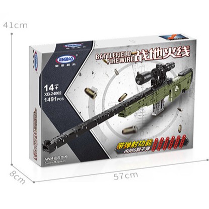 Đồ Chơi Lắp Ráp Kiểu LEGO PUBG Mô Hình AWM XINGBAO XB24002 Với 1491 Mảnh Ghép