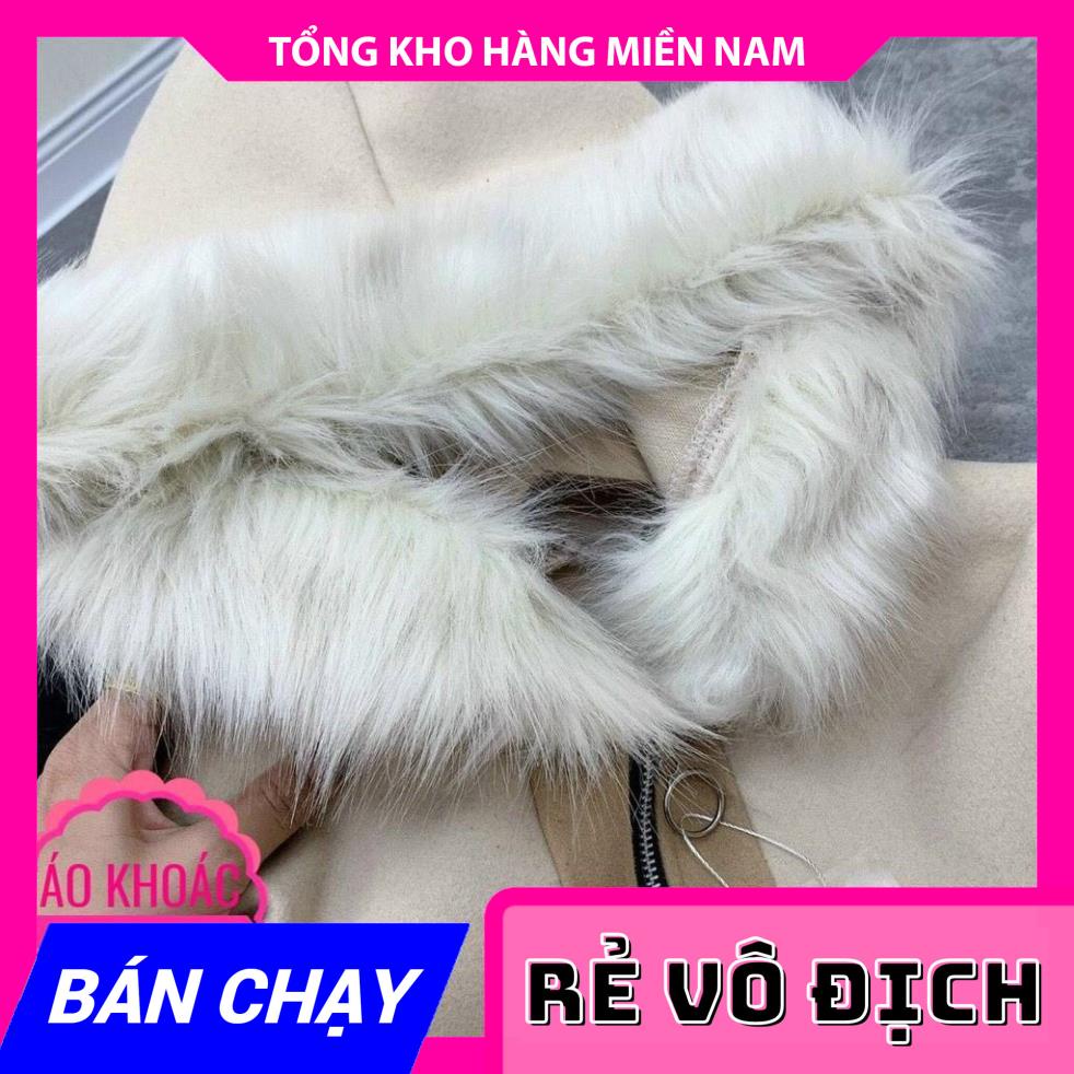 ÁO KHOÁC DẠ CỔ PHỐI LÔNG SIÊU SANG CHẢNH TS159 ⚡ẢNH THẬT⚡ ÁO KHOÁC LÔNG