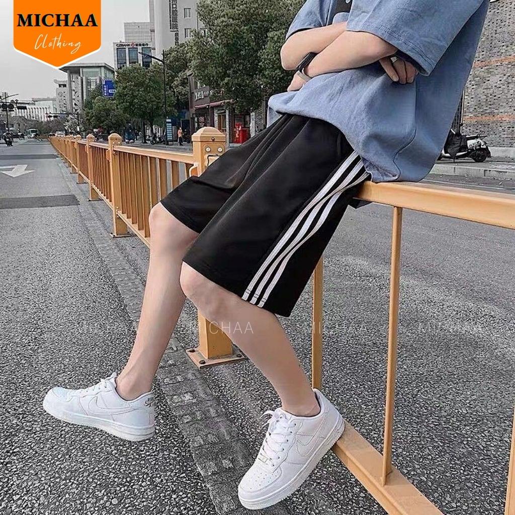 Quần Short 3 SỌC Nam Nữ Chất Nỉ Basic Thời Trang Ullzzang Form Rộng Unisex - MICHAA