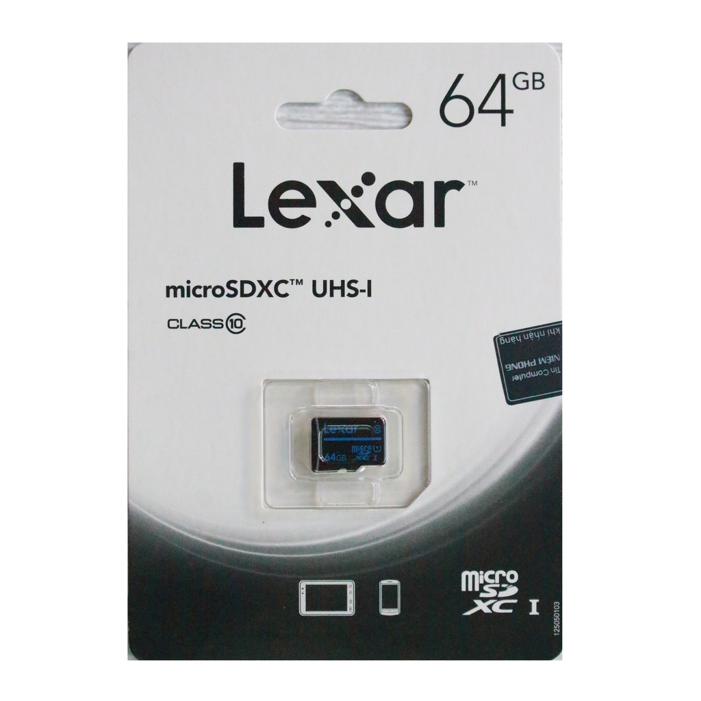 Thẻ nhớ MicroSDXC Lexar 64GB Class 10 U1 100Mb/s (Đen)