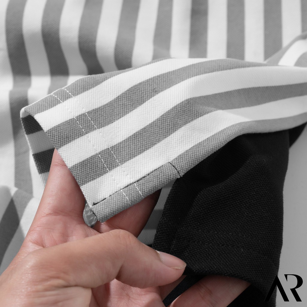 Áo Polo Nam trơn cổ trụ sọc đen trắng,thun cao cấp from chuẩn, thiết kế phong cách sang trọng  AREMI APL0007 | BigBuy360 - bigbuy360.vn