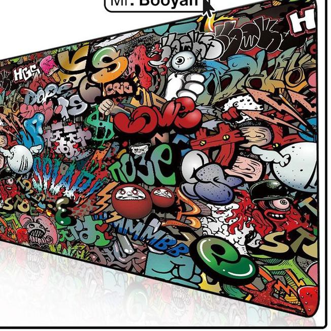 Miếng Lót Chuột Chơi Game Họa Tiết Graffiti Xl - 70x30 cm - 70x30cm