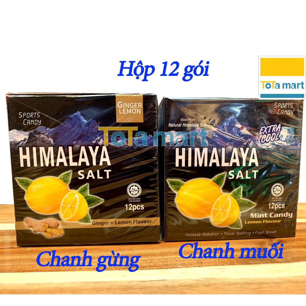 Kẹo chanh muối Himalaya hộp 12 gói. Date 04/2022. Chính hãng.