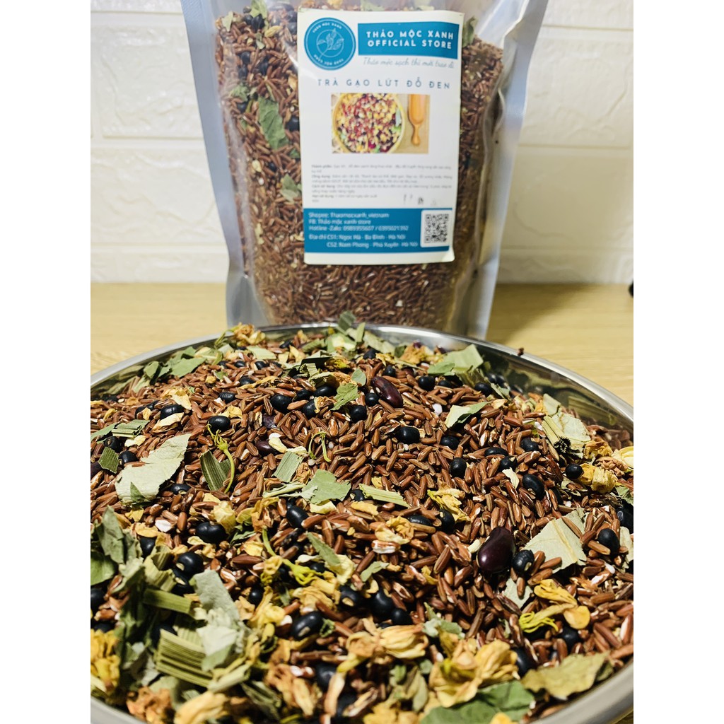 TRÀ GẠO LỨT - TRÀ HOA NGŨ CỐC 6 vị gồm gạo lứt, đậu đen, đậu đỏ, lá dứa, hoa nhài, lá sen rang củi HẠ THỔ | BigBuy360 - bigbuy360.vn