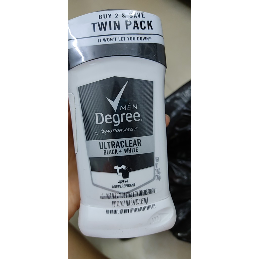 [Hàng USA] Lăn khử mùi cho nam Degree Men UltraClear 76g - chống ố vàng áo