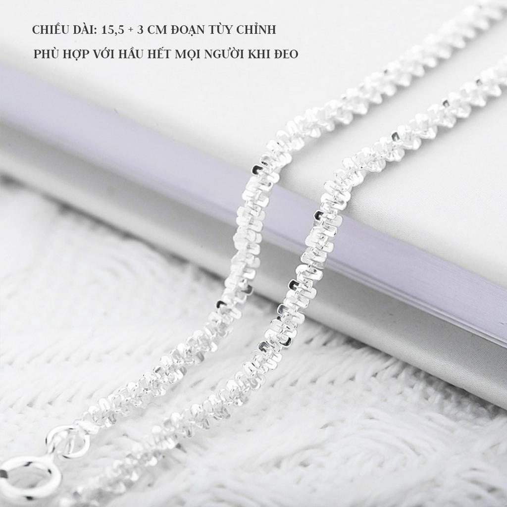 Lắc tay bạc nữ 925 lấp lánh thiết kế dáng mở dễ dàng chỉnh size - L2536 - Bảo Ngọc Jewelry