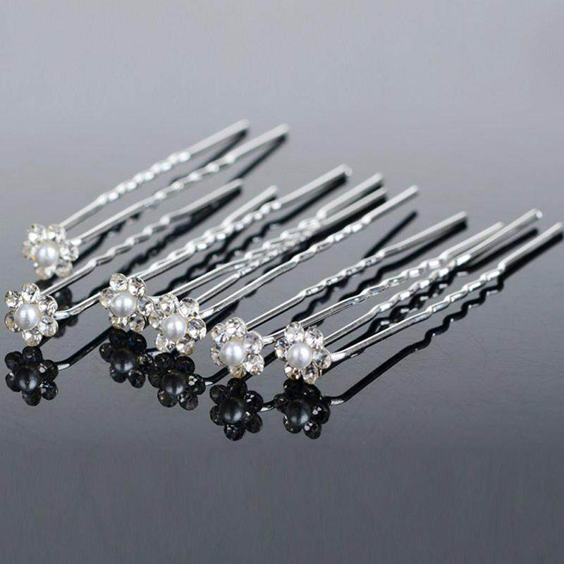 Set 40 Trâm Cài Tóc Hình Bông Hoa Đính Ngọc Trai Nhân Tạo Sang Trọng
