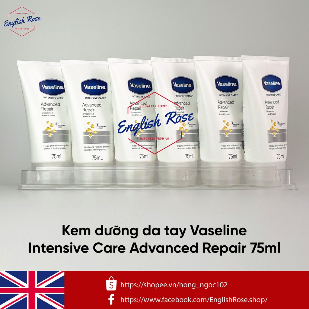 Kem dưỡng phục hồi da tay và móng chuyên sâu Vaseline Intensive Care 75ml