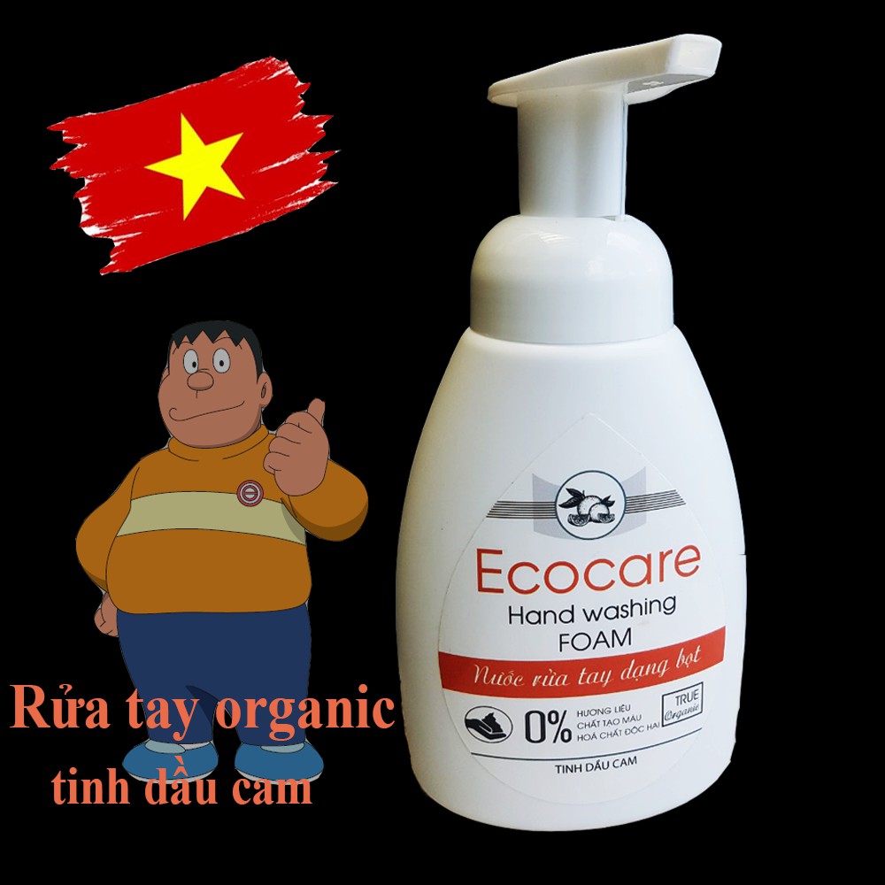 SALE MẠNH ! Nước rửa tay hữu cơ diệt khuẩn dạng bọt tinh dầu Cam - CHÍNH HÃNG ECOCARE