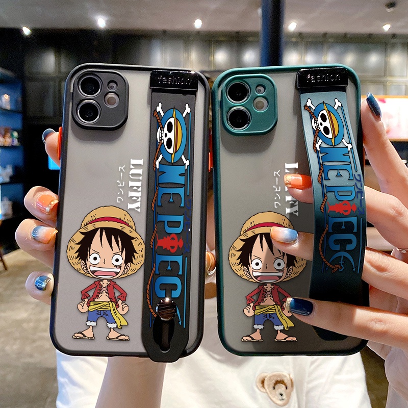 Ốp Điện Thoại Nhám Chống Sốc In Hoạt Hình One Piece Kèm Dây Đeo Cho OPPO Reno7 Pro 5G Reno 7Z 7 4G/5G
