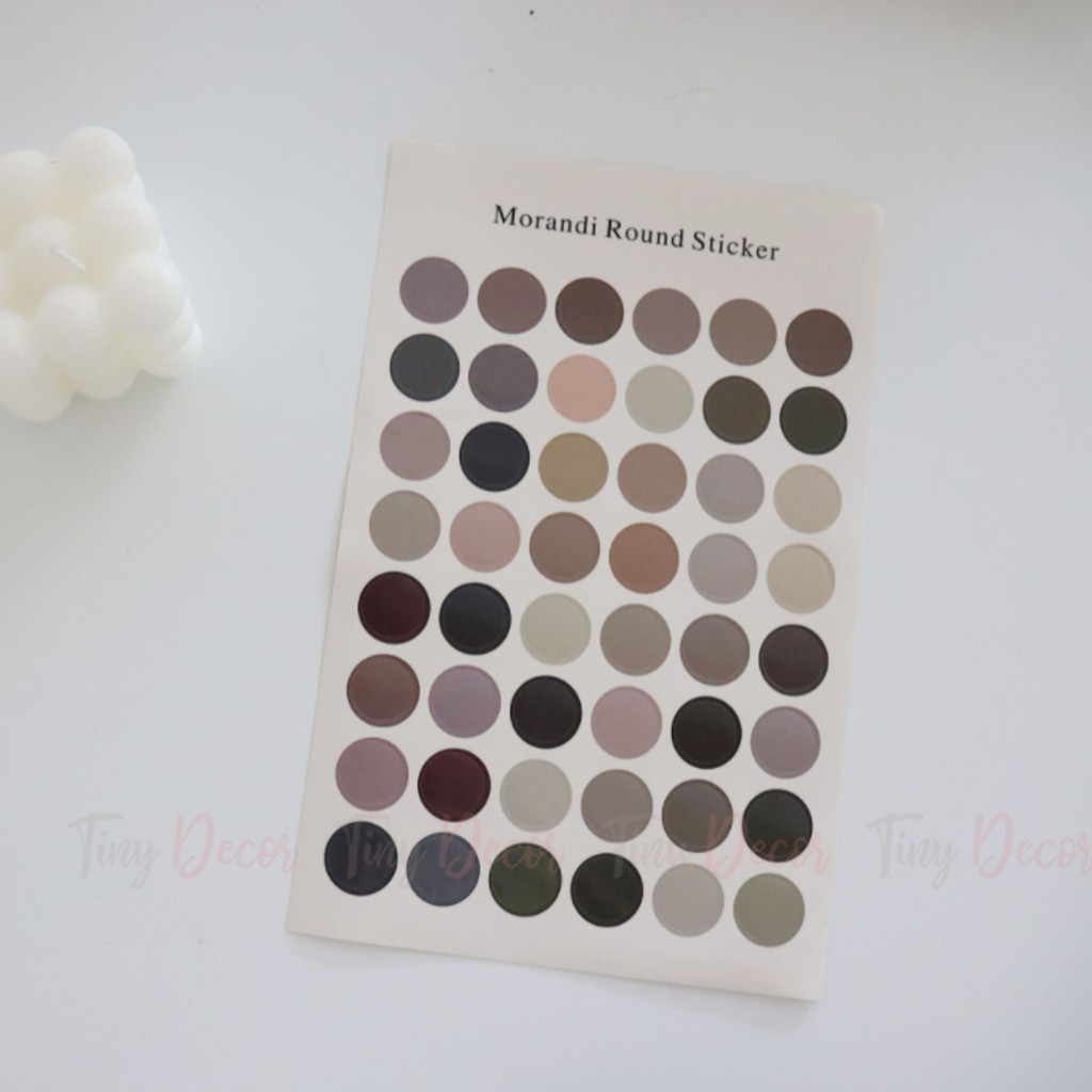 Tấm 48 Sticker Chấm Tròn, Decal Chấm Trang Trí