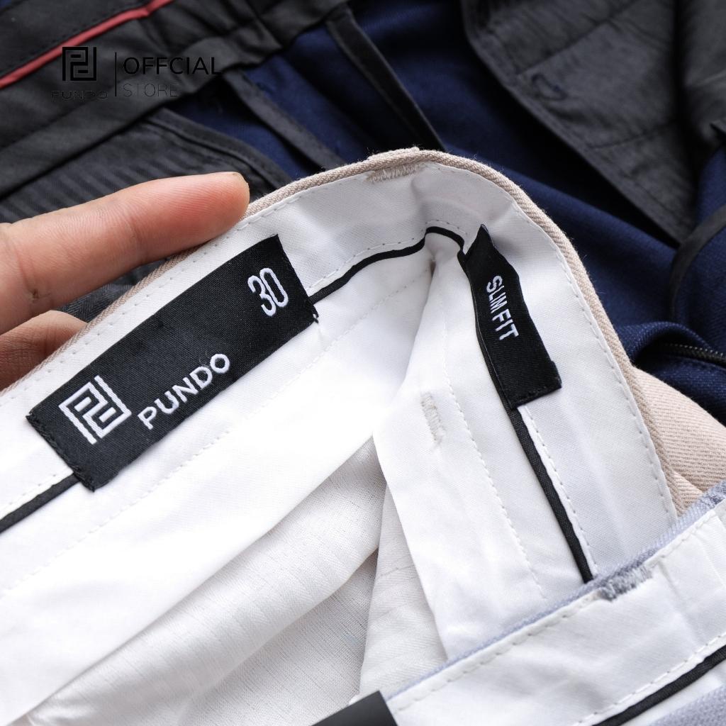 Quần âu nam cao cấp PUNDO màu basic thiết kế ống suông dáng ôm co giãn nhẹ QAPD04