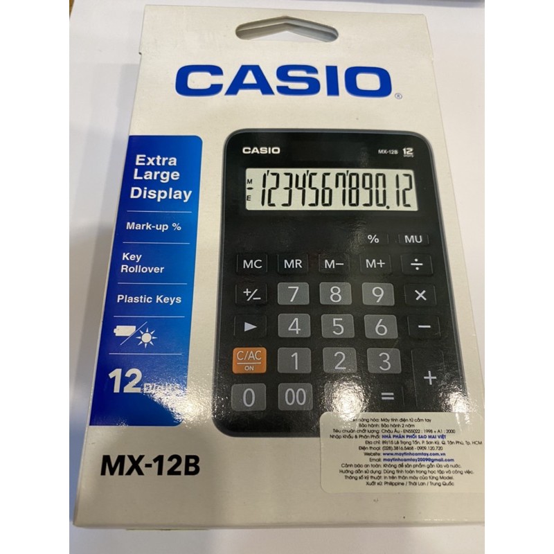 Máy tính Casio MX-12B / MX 12B chính hãng.