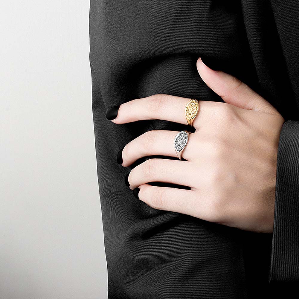 Nhẫn đeo tay kim loại thời trang retro cho nữ MXBEAUTY