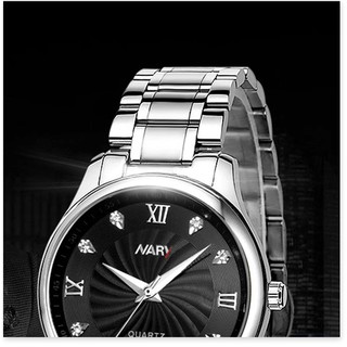 Đồng hồ đôi nary dây thép không gỉ nam nữ mặt kính chống trầy - DH0153