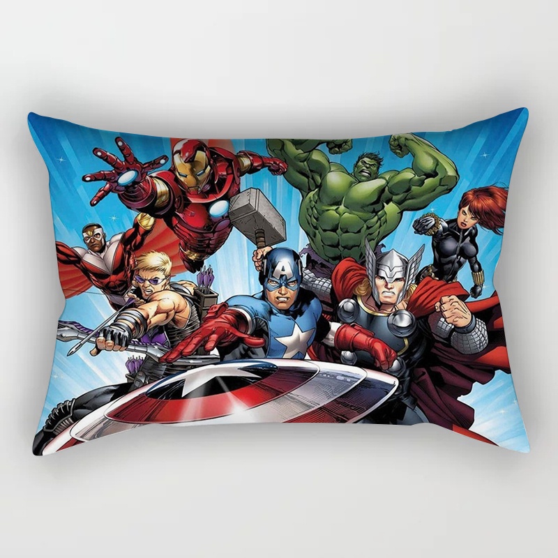 DISNEY Vỏ Gối Chữ Nhật 30x50cm/50x75cm In Hình Siêu Anh Hùng Marvel Độc Đáo Trang Trí Ghế Sofa