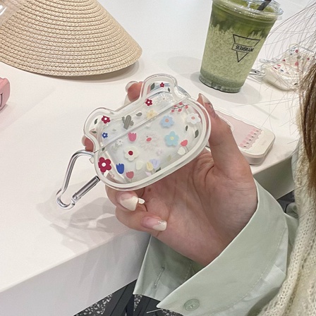Vỏ Bảo Vệ Hộp Sạc Tai Nghe Bluetooth airpods 1/2 pro Bằng tpu Mềm Họa Tiết Hoạt Hình Gấu/Hoa Nhiều Màu Dễ Thương