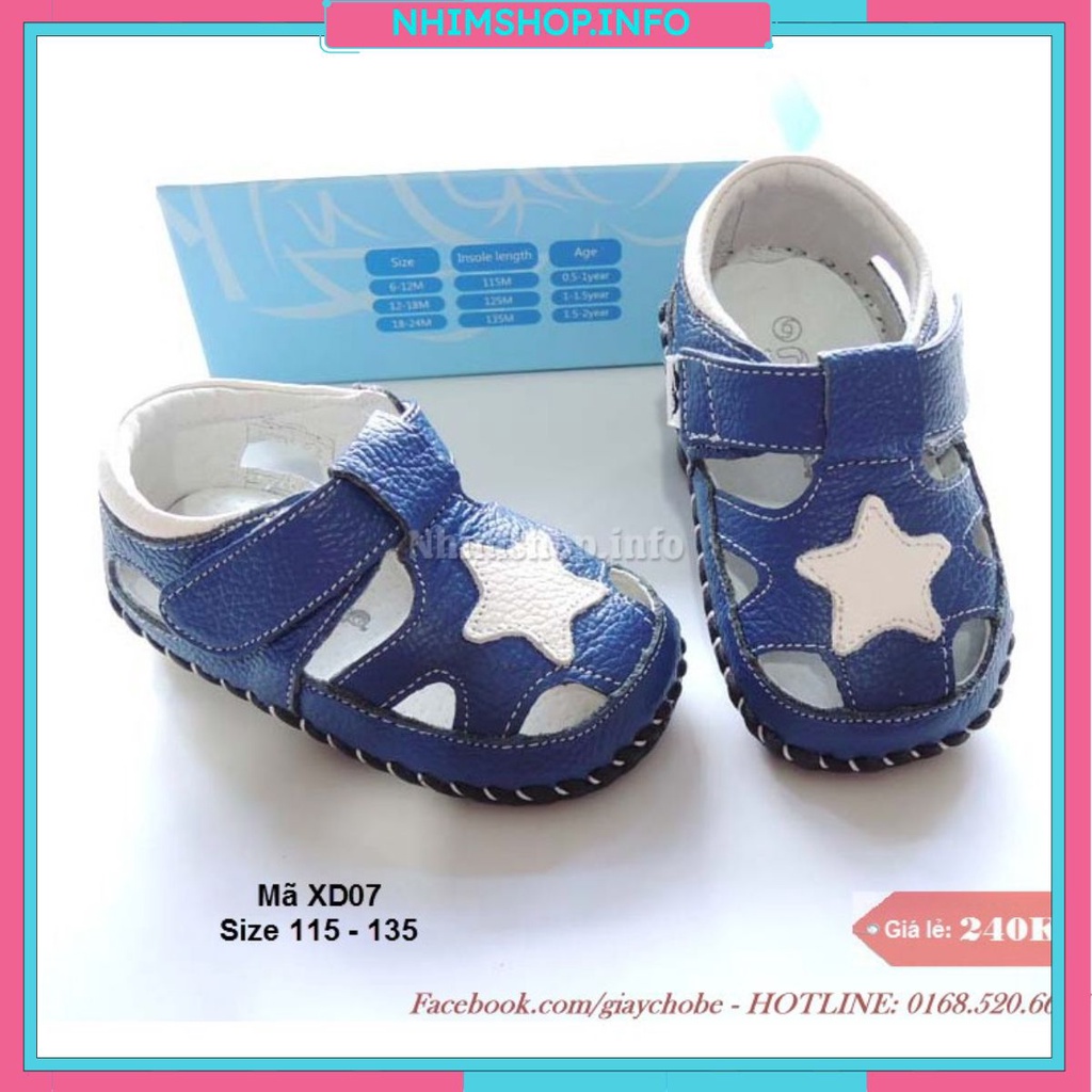 Dép sandal  cho bé tập đi 0 - 6 tháng XD07