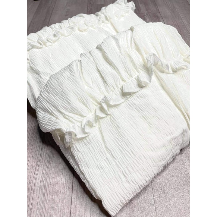 Đầm cổ vuông tay phồng xốp chì dây lưng ChemMix thiết kế siêu xinh cho nàng dự tiệc, đi biển
