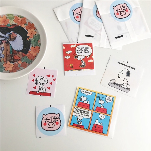 Set miếng dán hình chú chó Snoopy dễ thương