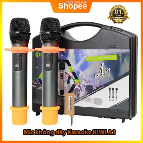 Micro karaoke không dây Kiwi A1 băng tần UHF chính hãng