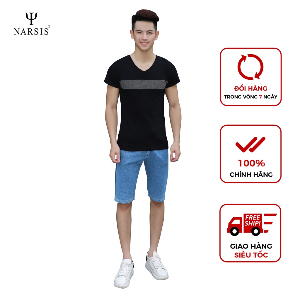 Áo thun nam Narsis D4058 phối đen