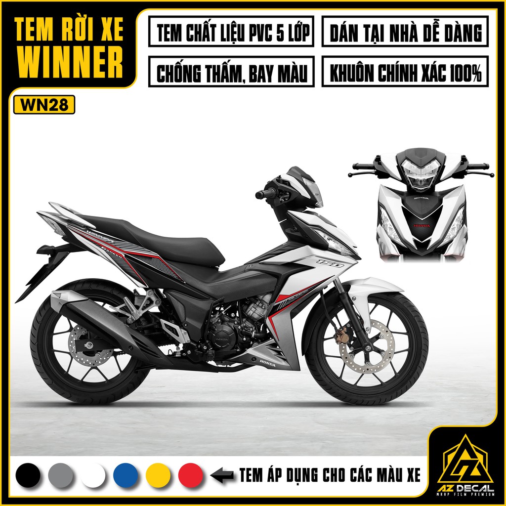 Tem Xe Winner 150 Mẫu Matrix 6Speed |WN28| Tem Rời Xe Máy PVC 5 Lớp Chống Nước, Chống Bay Màu