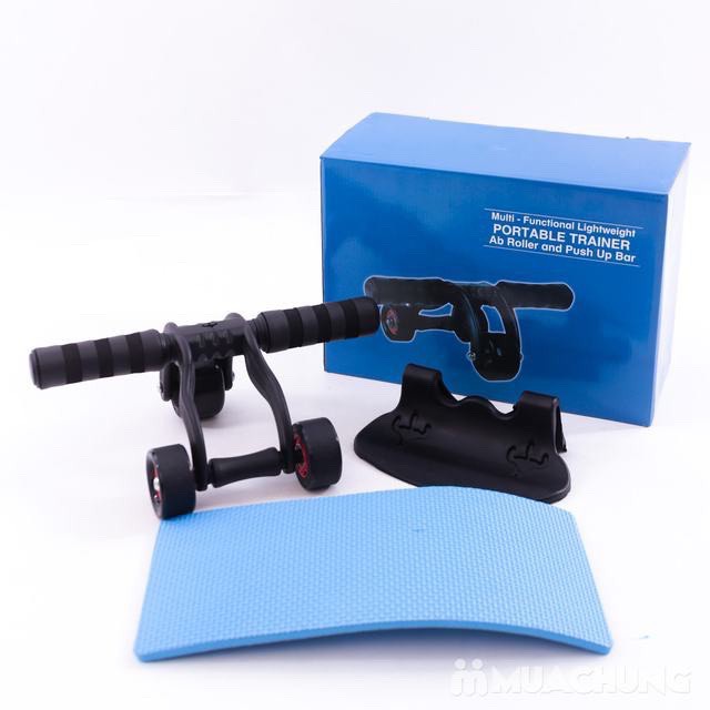 Con lăn tập cơ bụng cở lớn cao cấp 4 bánh xe +Tặng thảm