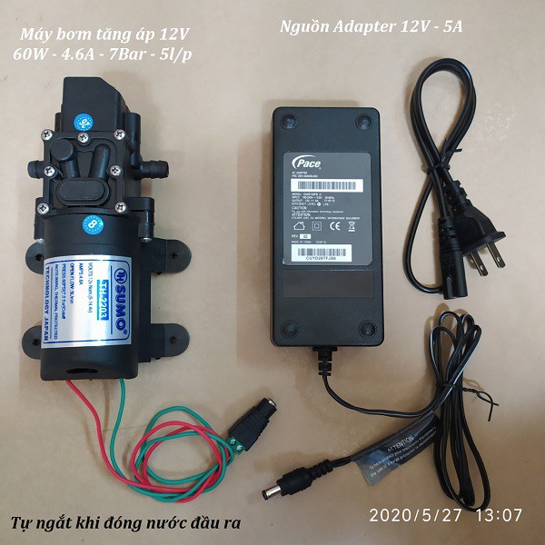 Bộ máy bơm phun sương mini 12V tự ngắt