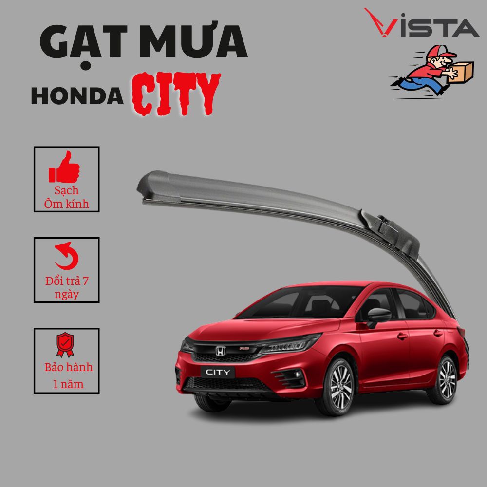 Gạt mưa Silicon cho xe Honda City Thương hiệu VISTA lưỡi silicon cao cấp chính hãng