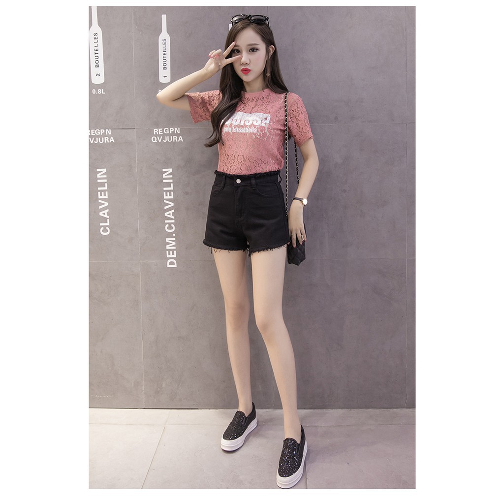 Quần Sọt Denim Lưng Cao Thiết Kế Dáng Rộng Có Size Lớn | BigBuy360 - bigbuy360.vn