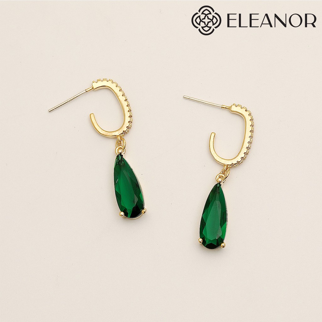 Bông tai nữ chuôi bạc 925 Eleanor Accessories hình vuông khối phụ kiện trang sức hiện đại