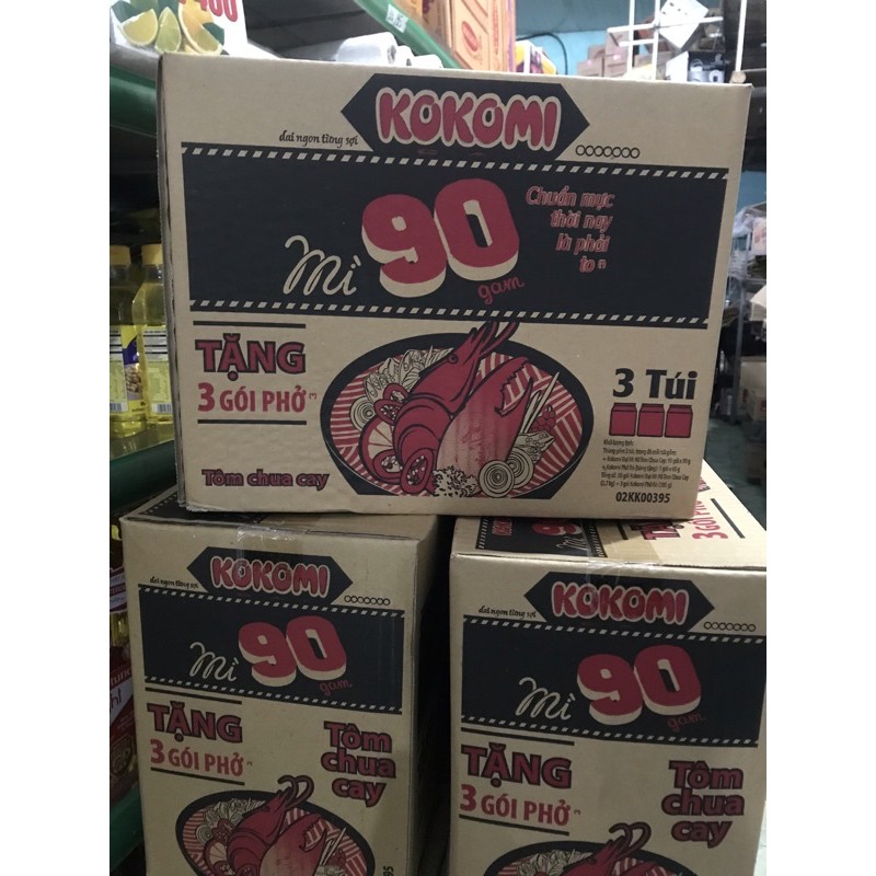 Thùng 30 Gói KOKOMI 90g Tôm chua cay