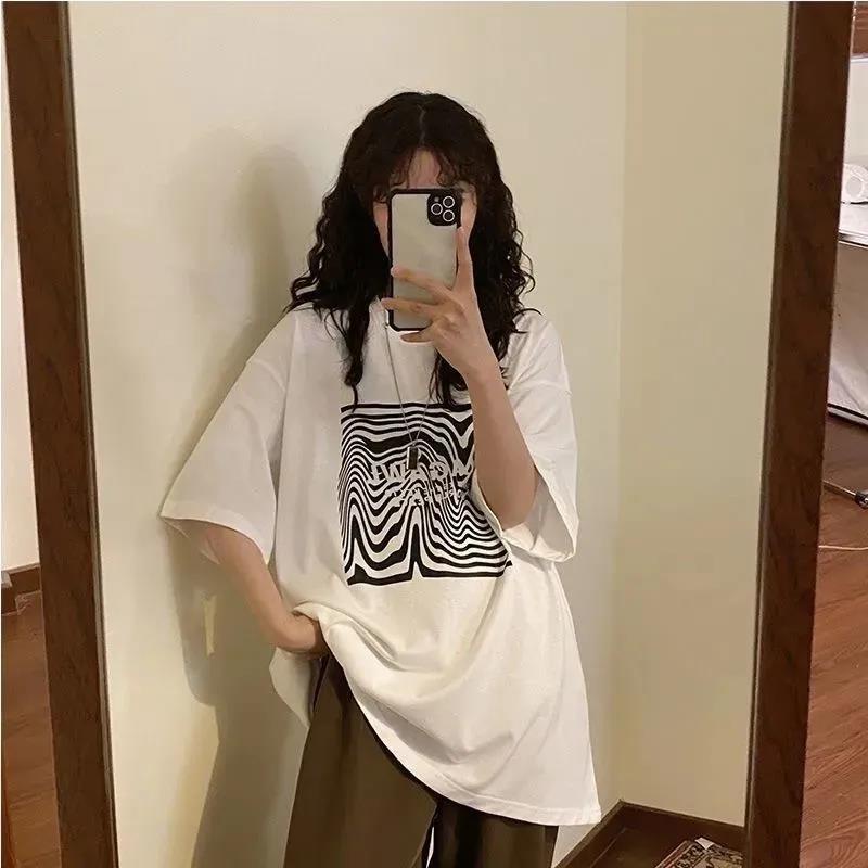 NRVP Áo Thun 100% Cotton Dáng Rộng Thời Trang Hàn Quốc Cho Nữ