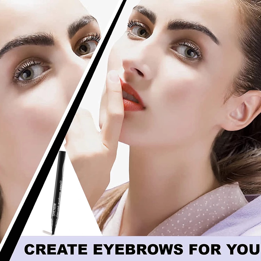 Bút Kẻ Mày Đầu 4 Ngạnh Cho Nét Vẽ Thanh Mảnh Tự Nhiên Kháng Nước Và Lâu Trôi Lulaa